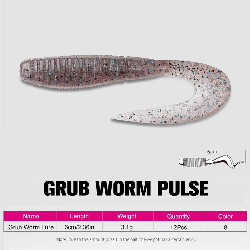 TSURINOYA PULSE Grub Soft Lure 6cm - Fish & Cheaps | Fishing & Outdoor Gear