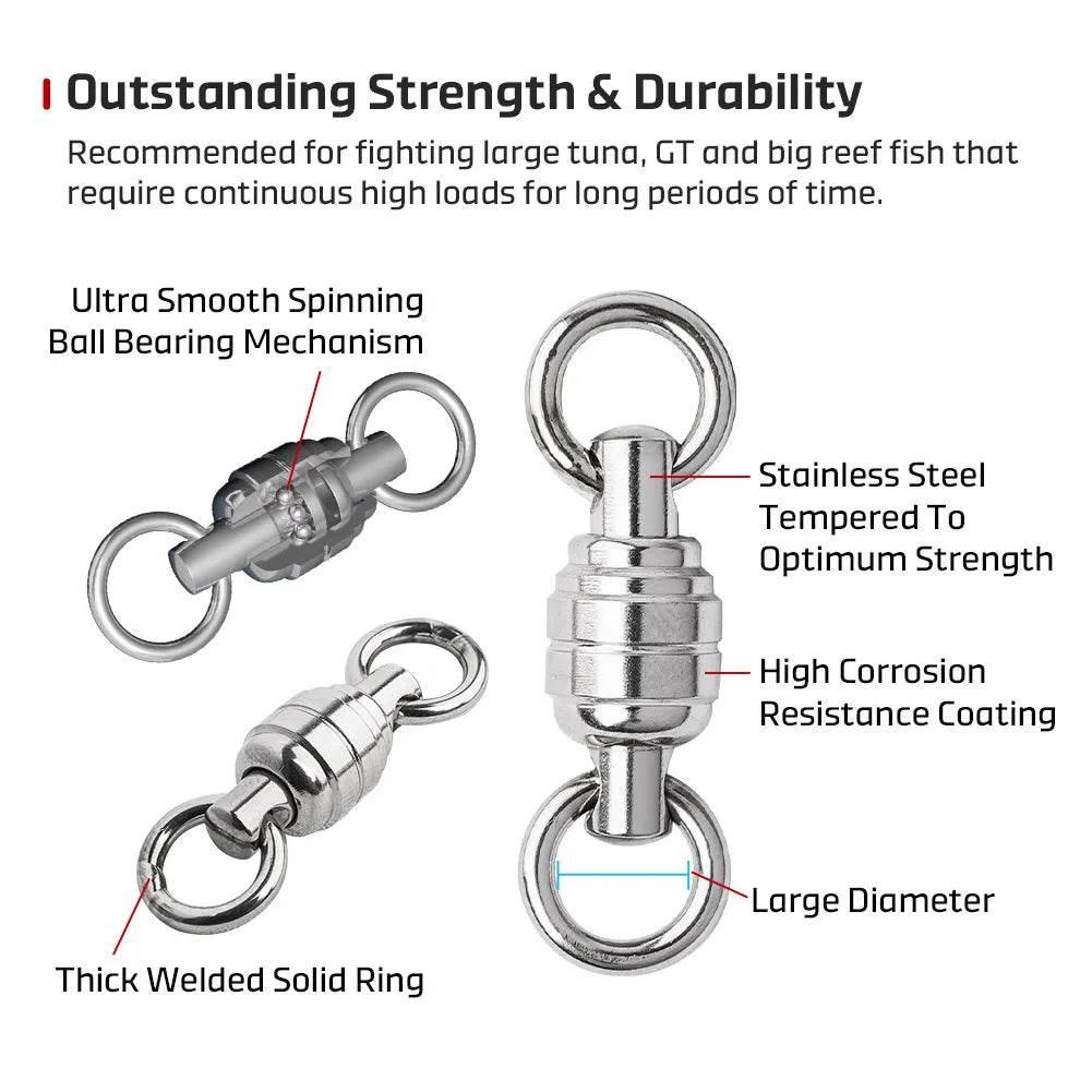 NOEBY Max Power BB Swivel – Welded Stainless Solid Ring - Fish & Cheaps | Fishing & Outdoor Gear
