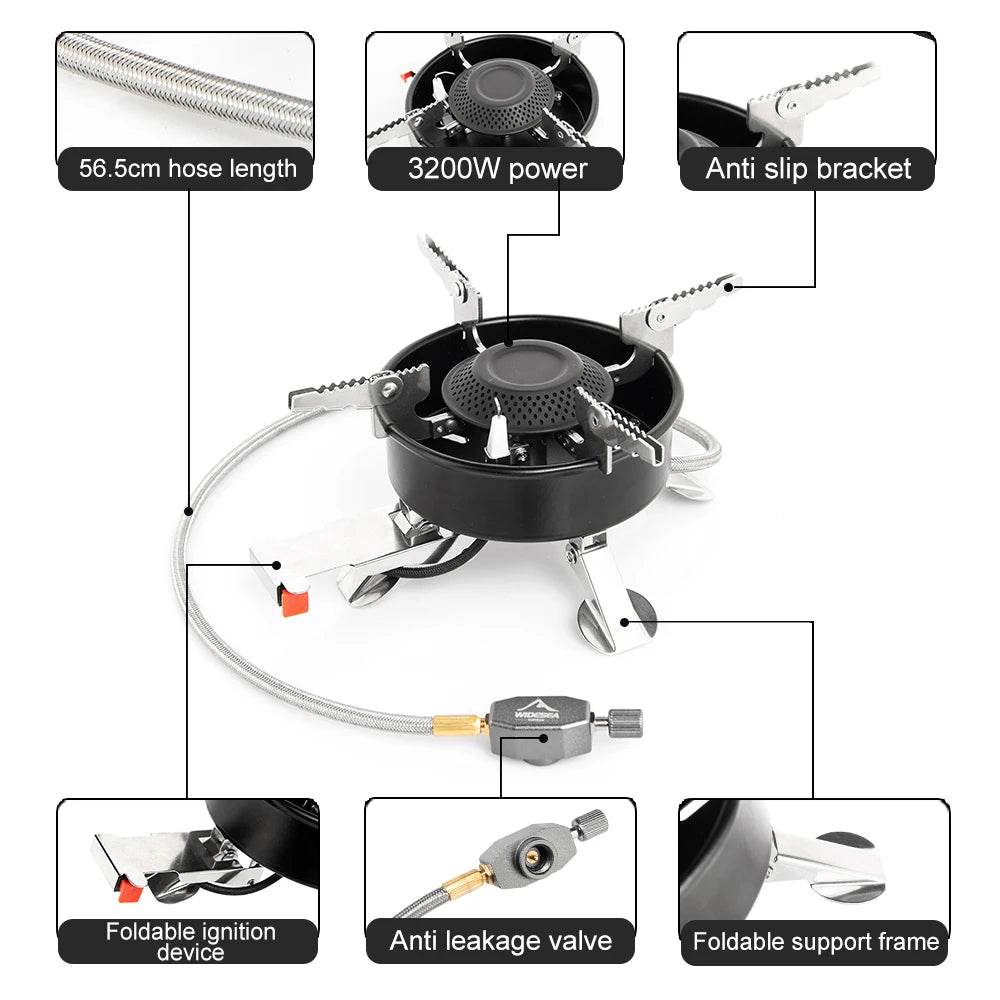 Widesea 3200W Foldable Camping Stove - Fish & Cheaps | Fishing & Outdoor Gear