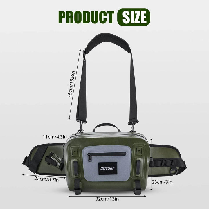 Goture Waterproof Fly Fishing Bag – Large Capacity Waist Pack - Fish & Cheaps | Fishing & Outdoor Gear
