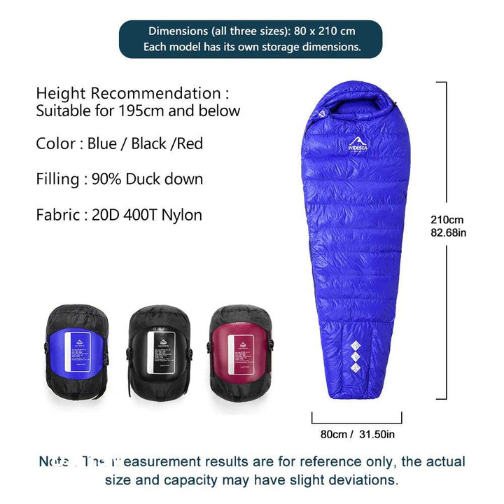 Widesea Ultralight Duck Down Winter Sleeping Bag - Fish & Cheaps | Fishing & Outdoor Gear