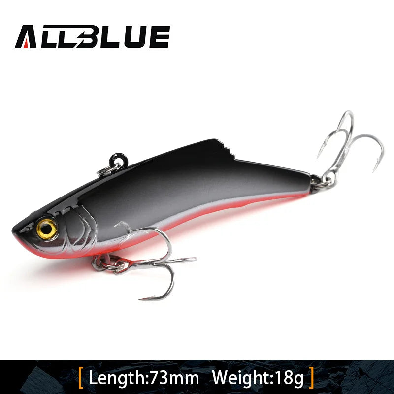 ALLBLUE Silent VIB Sinking Fishing Lure 8g 18g Hard Solid Wobbler Plastic Vibration Trout Bass Pike Artificial Winter Ice Bait
