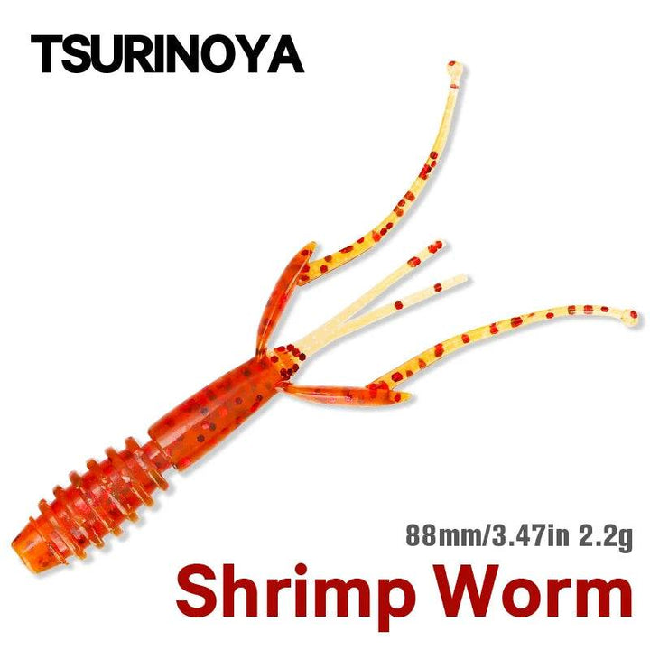 TSURINOYA 88mm Shrimp Soft Lure – Natural Action Bait - Fish & Cheaps | Fishing & Outdoor Gear