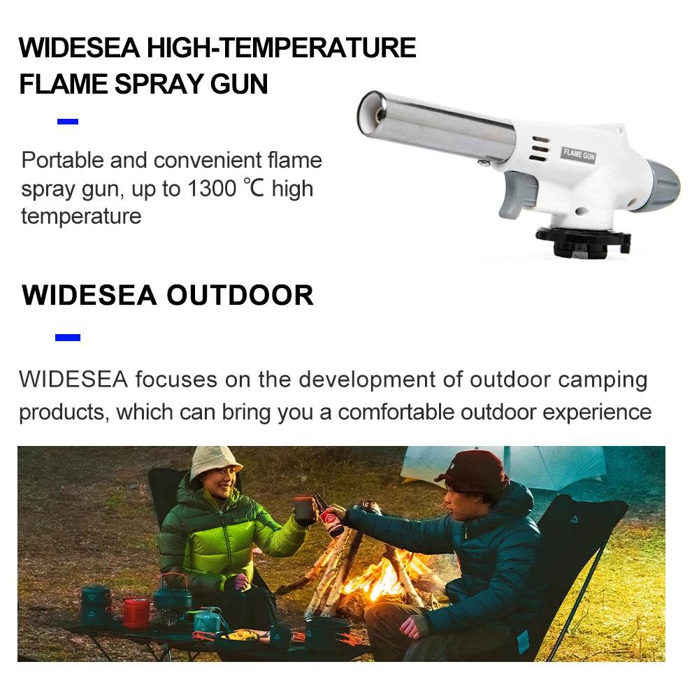 Widesea Camping Gas Torch Nozzle — Butane Ignition Flame Gun - Fish & Cheaps | Fishing & Outdoor Gear