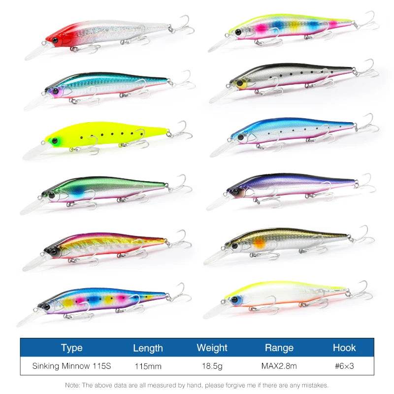 TSURINOYA 115S NYX Sinking Minnow Jerkbait - Fish & Cheaps | Fishing & Outdoor Gear