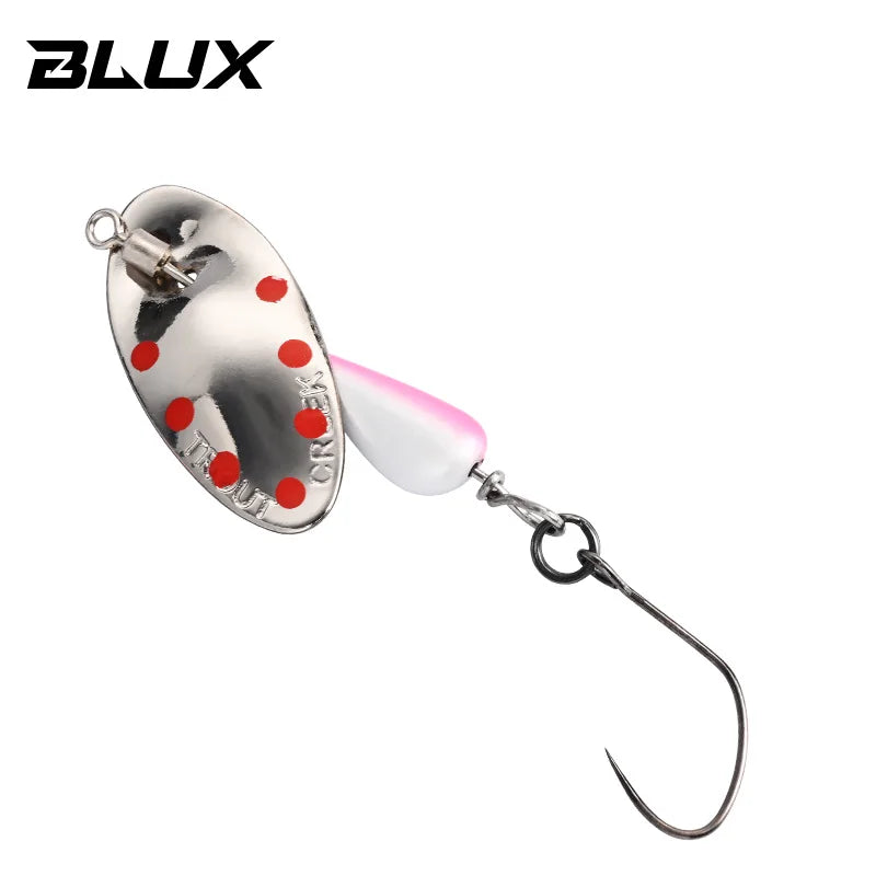 BLUX AR-S Rotating Spinner Metal Lure 2.1g/3.5g Single Hook Artificial Bait Copper Blade Spoon Stream Area Trout Fishing Lure