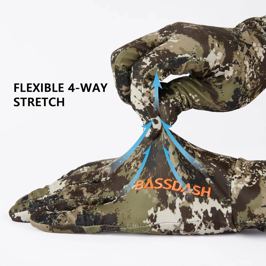 Bassdash Men’s Lightweight UPF 50+ Camo Gloves - Fish & Cheaps | Fishing & Outdoor Gear