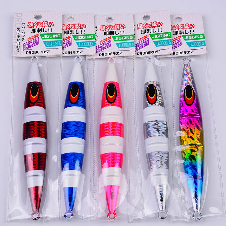 30g–250g Sardine Slider Jigging Lure – Metal Boat Fishing Jig