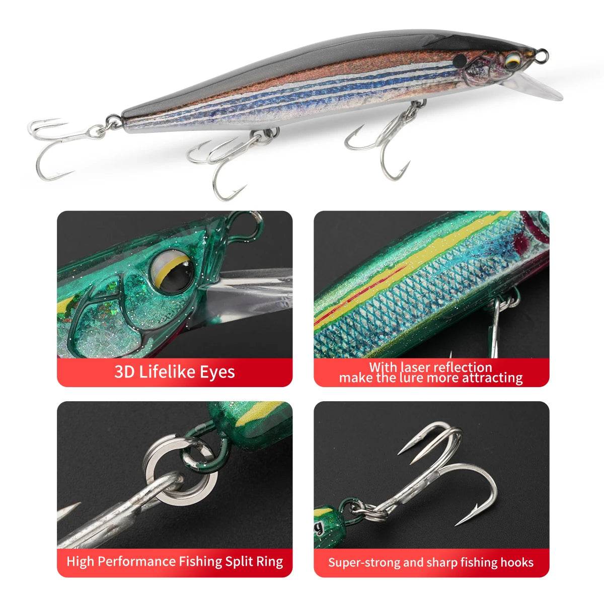 Johncoo 18cm Floating Minnow – Big Game Lure - Fish & Cheaps | Fishing & Outdoor Gear