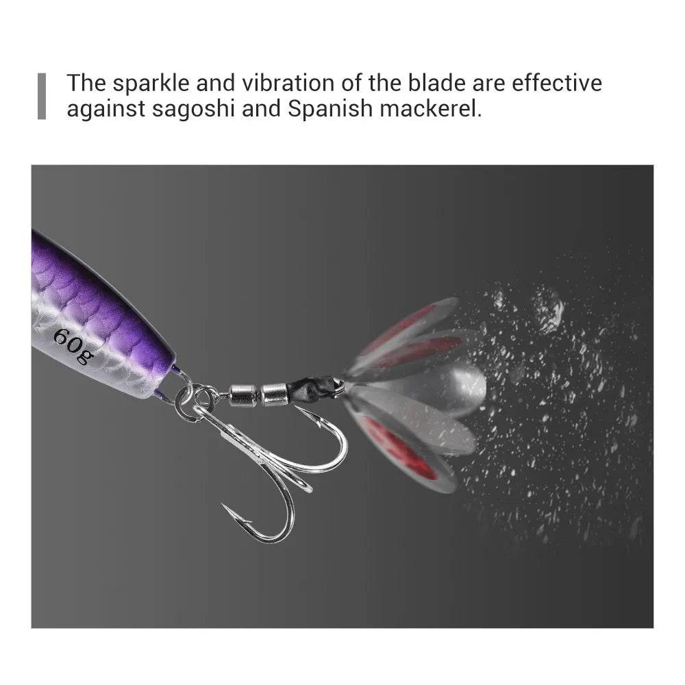 Noeby Metal Jig Lure 60g – Tail Spinner Jig - Fish & Cheaps | Fishing & Outdoor Gear