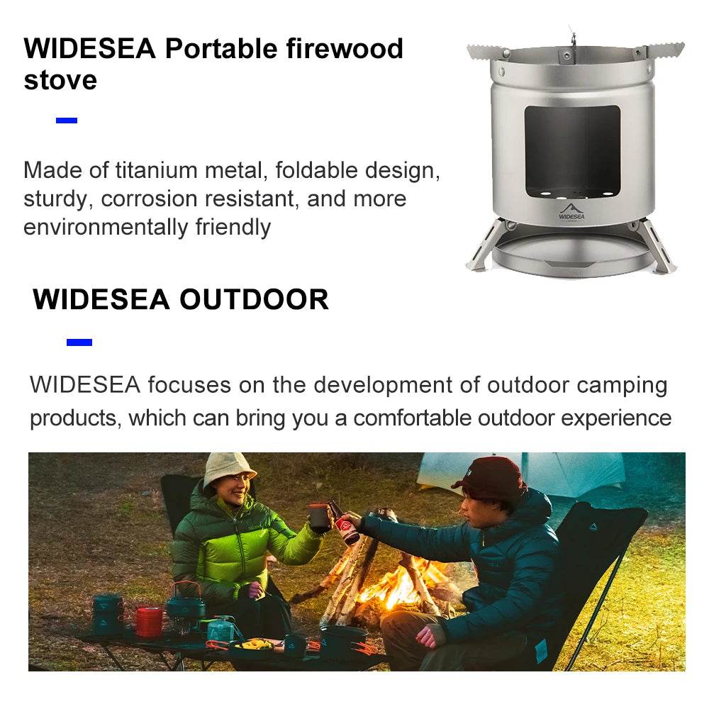 Widesea Titanium Wood Stove — Ultra-Light Outdoor Firewood Cooker - Fish & Cheaps | Fishing & Outdoor Gear