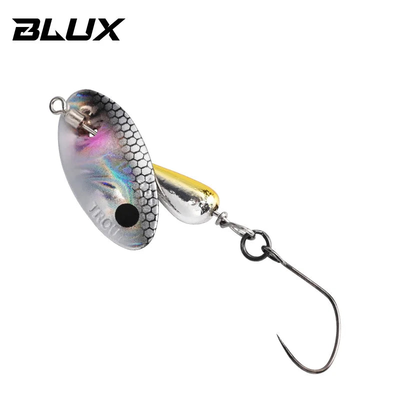 BLUX AR-S Rotating Spinner Metal Lure 2.1g/3.5g Single Hook Artificial Bait Copper Blade Spoon Stream Area Trout Fishing Lure