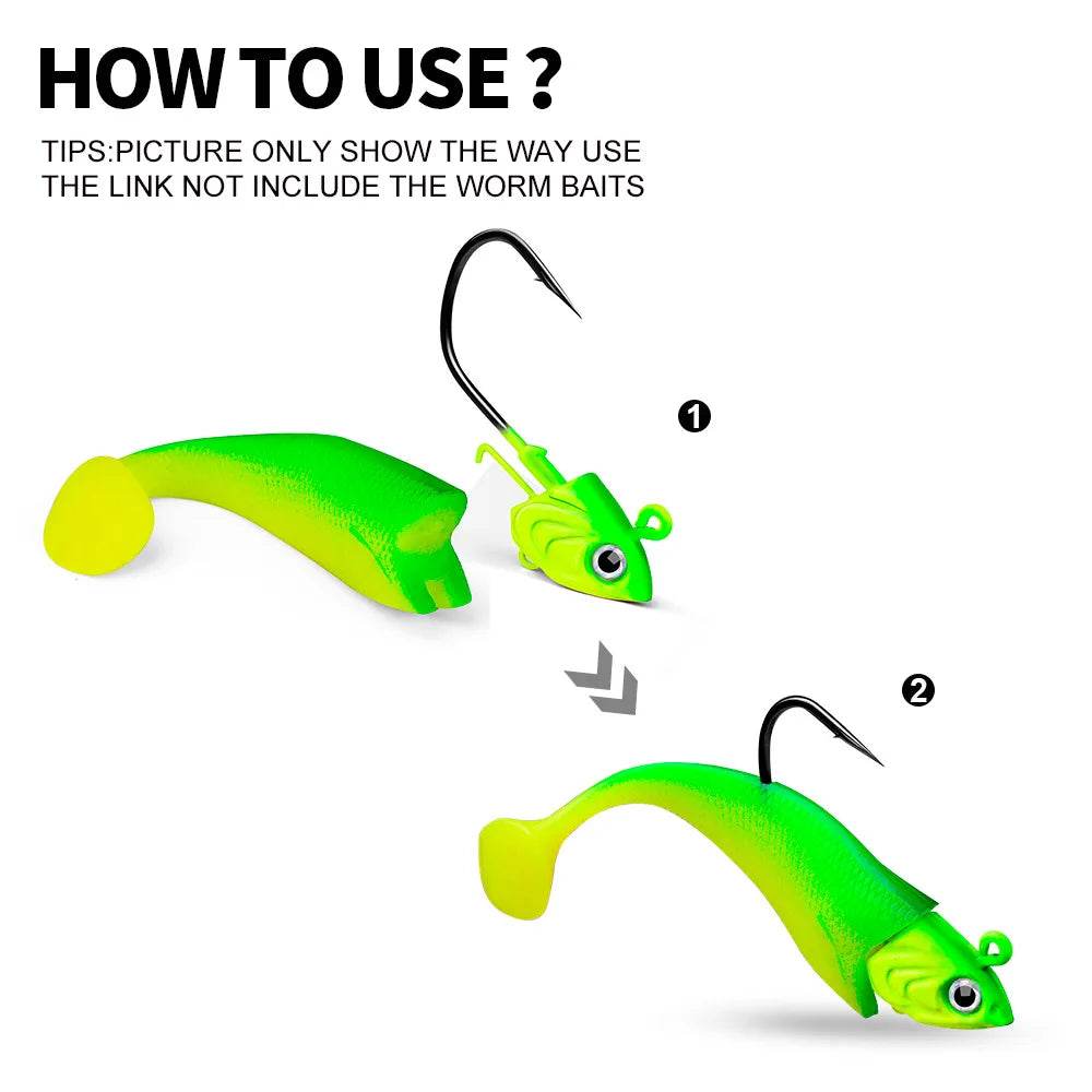 PROBEROS Jig Head Fish Hook – Soft Worm Specialist - Fish & Cheaps | Fishing & Outdoor Gear