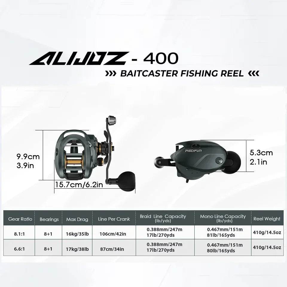 Piscifun Alijoz 400 – Heavy-Duty Baitcaster Excellence - Fish & Cheaps | Fishing & Outdoor Gear