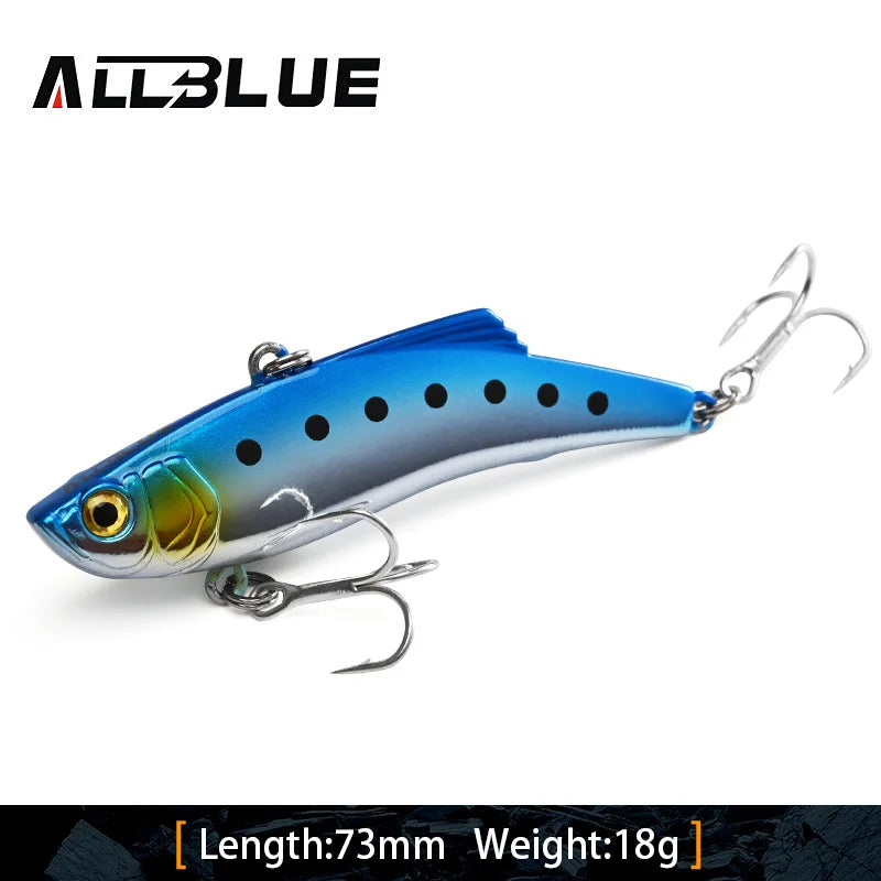 ALLBLUE Silent VIB Sinking Fishing Lure 8g 18g Hard Solid Wobbler Plastic Vibration Trout Bass Pike Artificial Winter Ice Bait