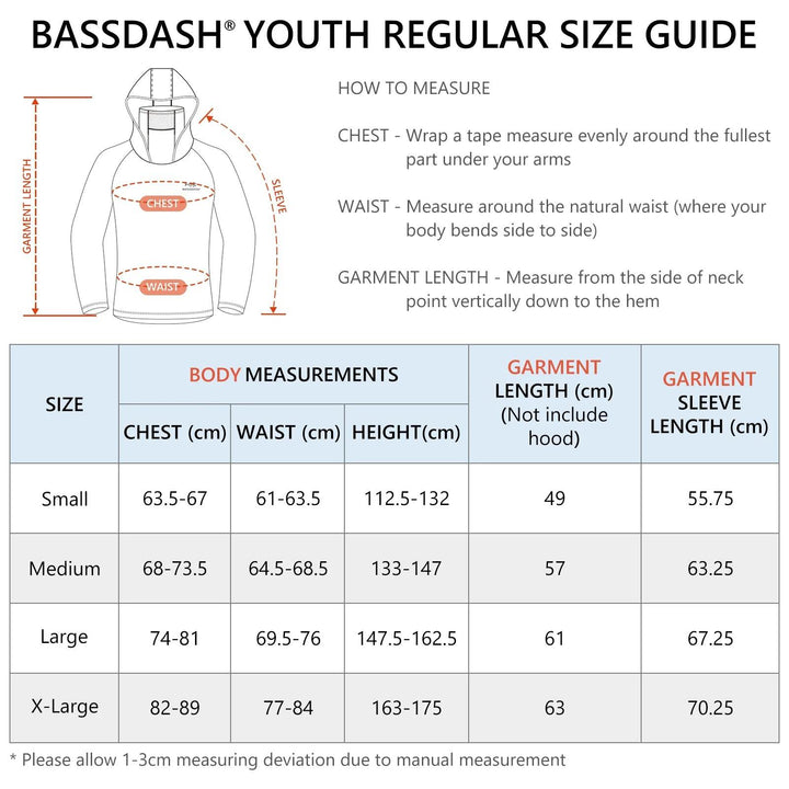 BASSDASH Youth UPF 50+ Hooded Shirt with Mask - Fish & Cheaps | Fishing & Outdoor Gear