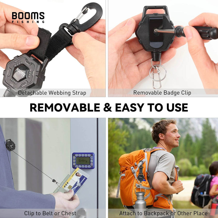 Booms Fishing RG5 Heavy Duty Retractable Keychain - Fish & Cheaps | Fishing & Outdoor Gear