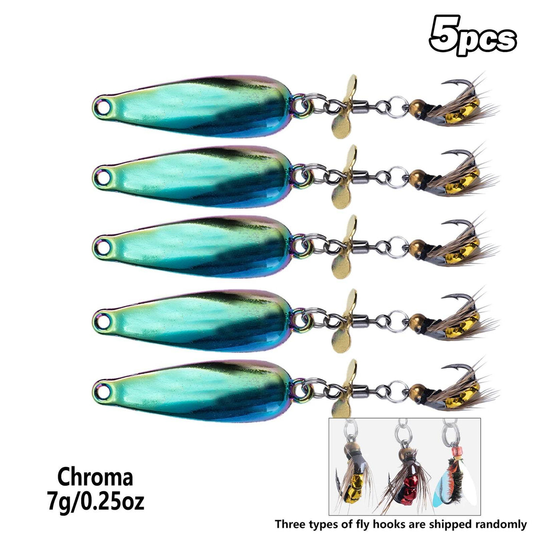 Goture 5pcs Lure Spoonbait Spinners – Hard Sequins Set - Fish & Cheaps | Fishing & Outdoor Gear