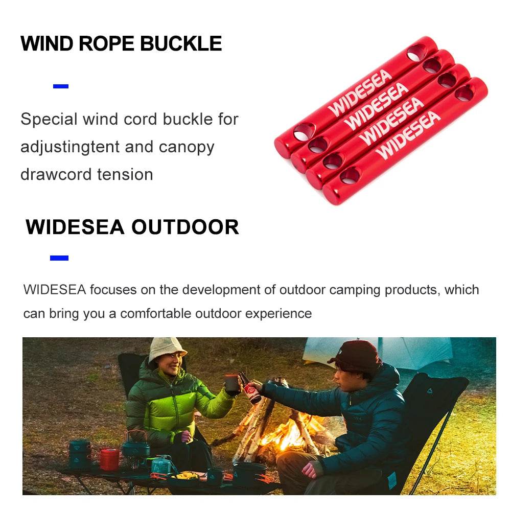Widesea Aluminium Cord Buckles — 4-Pack Tent Wind Rope Adjusters - Fish & Cheaps | Fishing & Outdoor Gear