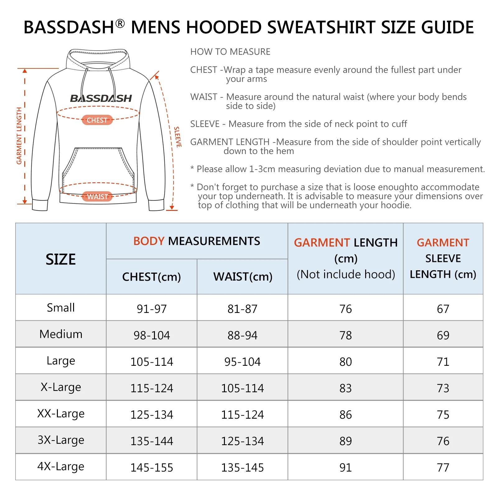 BASSDASH Cotton Hoodie – Men’s Warm Pullover - Fish & Cheaps | Fishing & Outdoor Gear