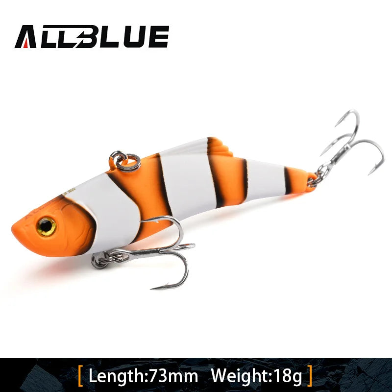 ALLBLUE Silent VIB Sinking Fishing Lure 8g 18g Hard Solid Wobbler Plastic Vibration Trout Bass Pike Artificial Winter Ice Bait