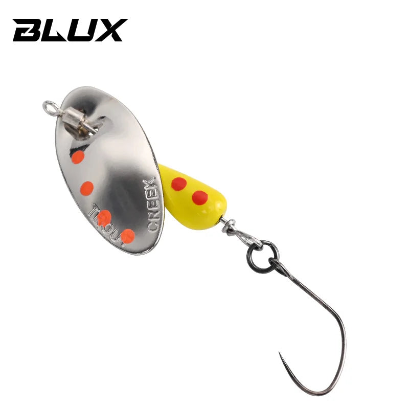 BLUX AR-S Rotating Spinner Metal Lure 2.1g/3.5g Single Hook Artificial Bait Copper Blade Spoon Stream Area Trout Fishing Lure