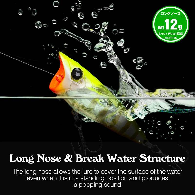 TSURINOYA 70F Popper Ripple – Surface Casting Lure - Fish & Cheaps | Fishing & Outdoor Gear