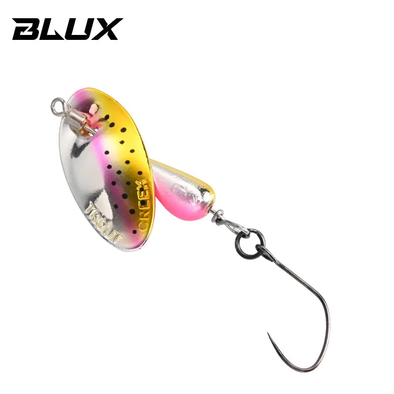 BLUX AR-S Rotating Spinner Metal Lure 2.1g/3.5g Single Hook Artificial Bait Copper Blade Spoon Stream Area Trout Fishing Lure