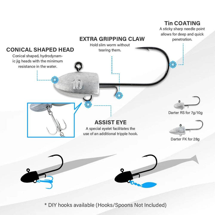 Noeby Dart Jighead Fish Hooks - Fish & Cheaps | Fishing & Outdoor Gear