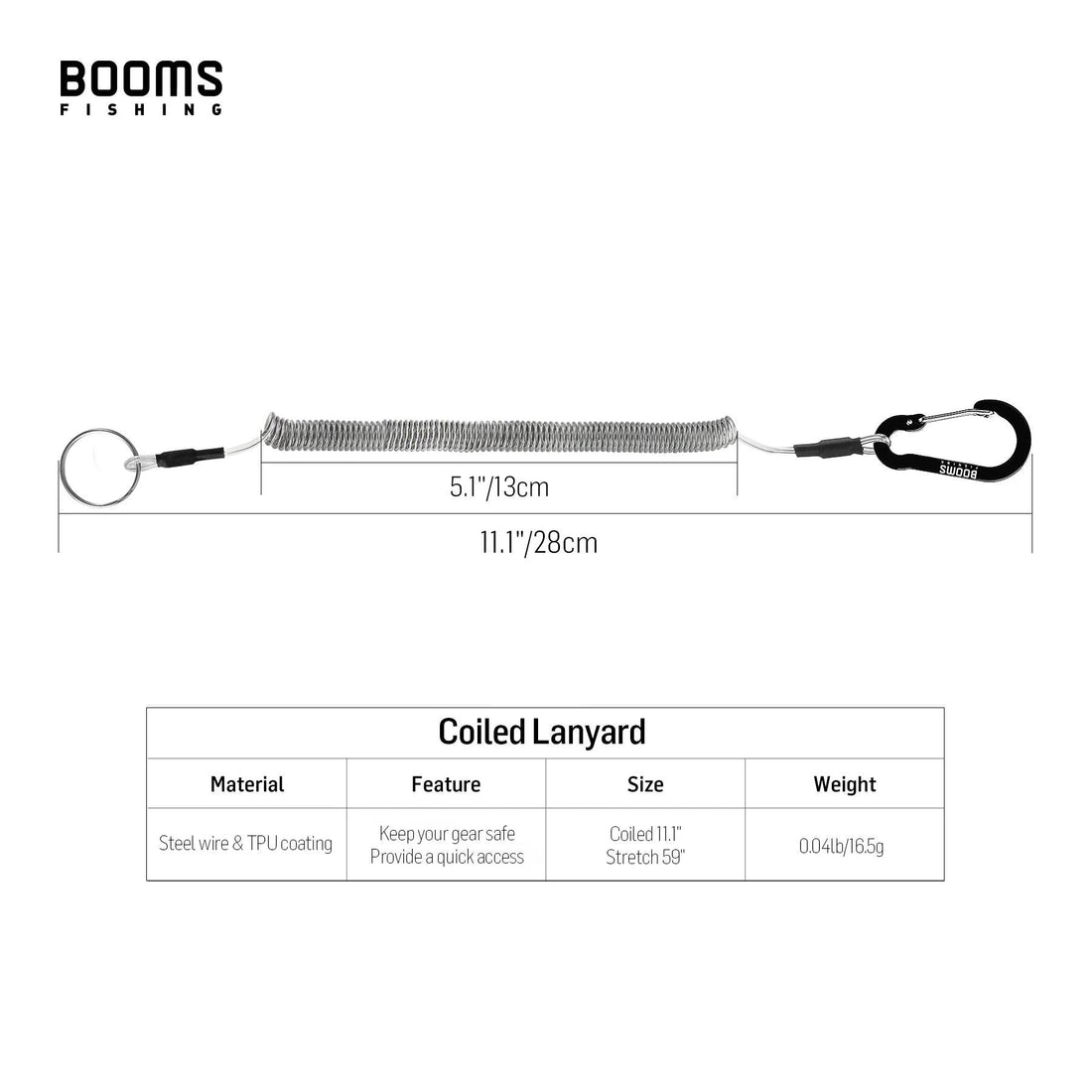 Booms T04 Retractable Fishing Lanyard - Fish & Cheaps | Fishing & Outdoor Gear
