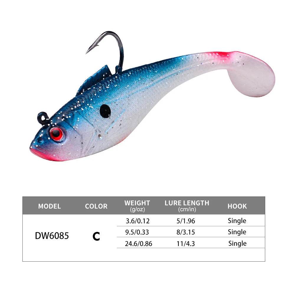 PROBEROS 3Pcs Jig Hook Silicone Soft Bait Set - Fish & Cheaps | Fishing & Outdoor Gear