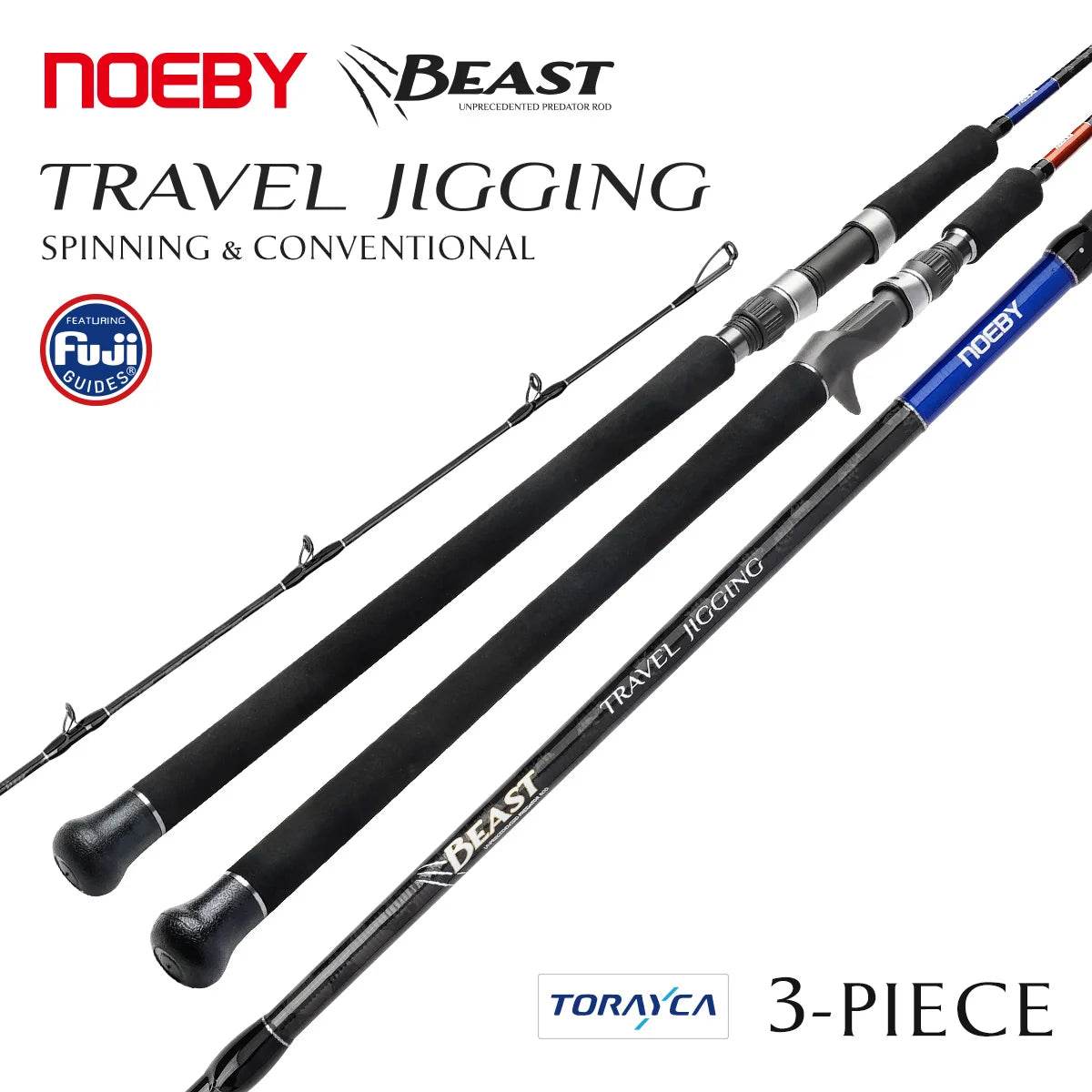 NOEBY Beast Travel Jigging Rod – Ultimate 3-Piece Offshore Power - Fish & Cheaps | Fishing & Outdoor Gear