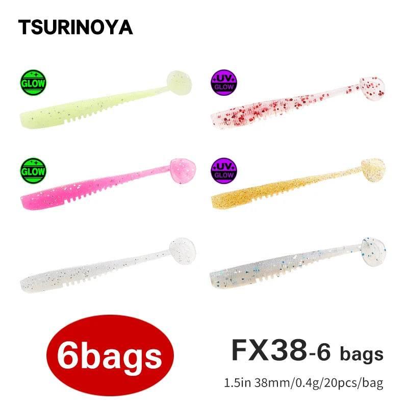 TSURINOYA FLEX 38mm T Tail Soft Bait - Fish & Cheaps | Fishing & Outdoor Gear