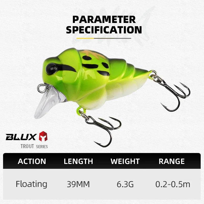 BLUX Cicada Floating Crankbait 39mm - Fish & Cheaps | Fishing & Outdoor Gear