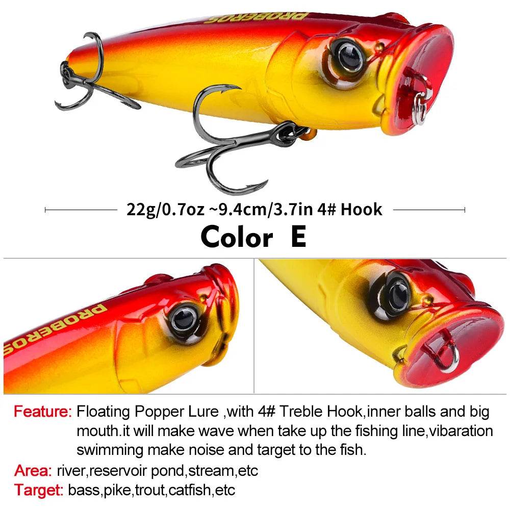 PROBEROS 9.4cm Big Popper – Topwater Swimbait Lure - Fish & Cheaps | Fishing & Outdoor Gear