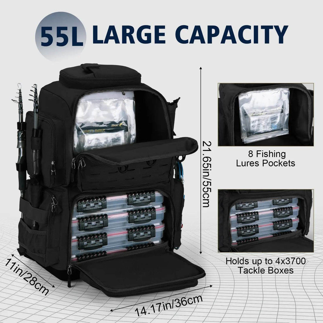 Goture Multifunctional Fishing Backpack 55L - Fish & Cheaps | Fishing & Outdoor Gear