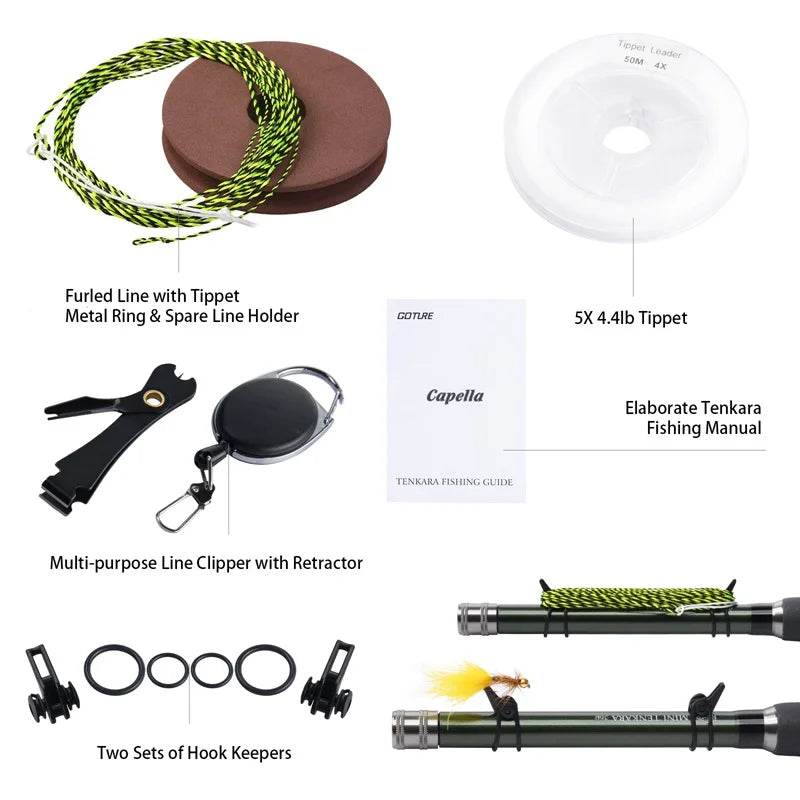 Goture 12FT Tenkara Telescopic Fly Fishing Rod Kit - Fish & Cheaps | Fishing & Outdoor Gear