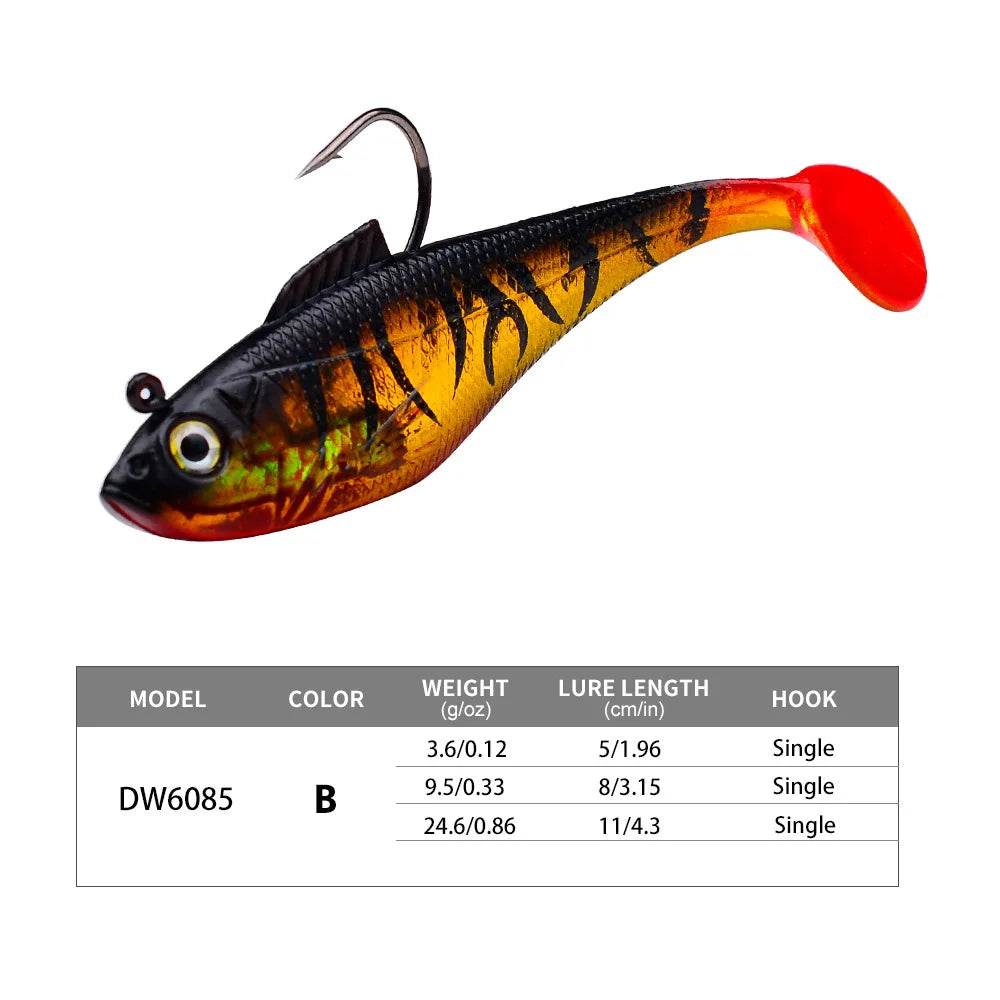 PROBEROS 3Pcs Jig Hook Silicone Soft Bait Set - Fish & Cheaps | Fishing & Outdoor Gear