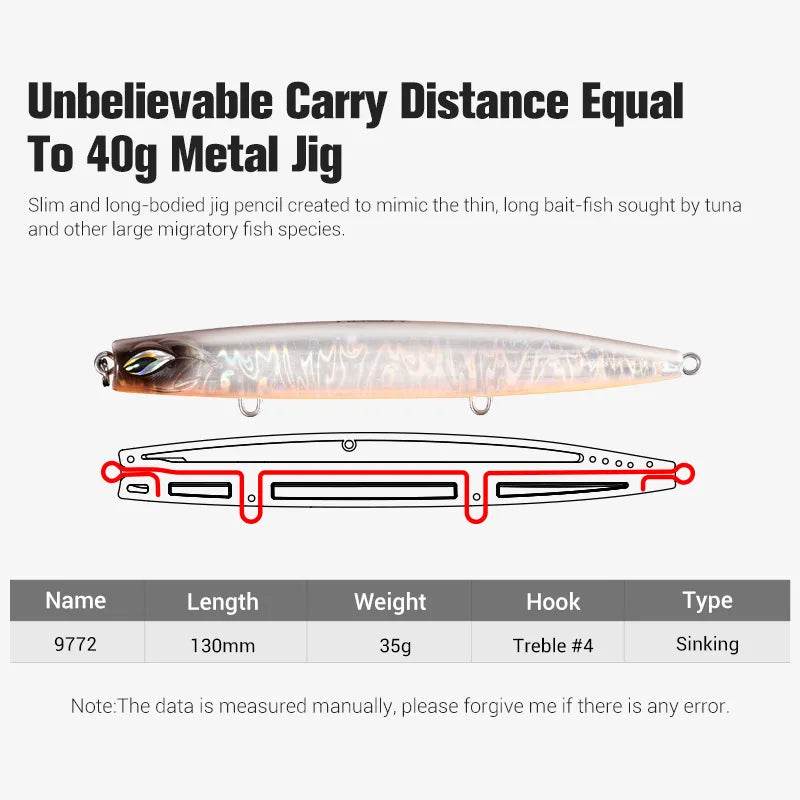 Noeby Stickbait Jig Pencil 130mm 35g – Superior Saltwater Lure - Fish & Cheaps | Fishing & Outdoor Gear