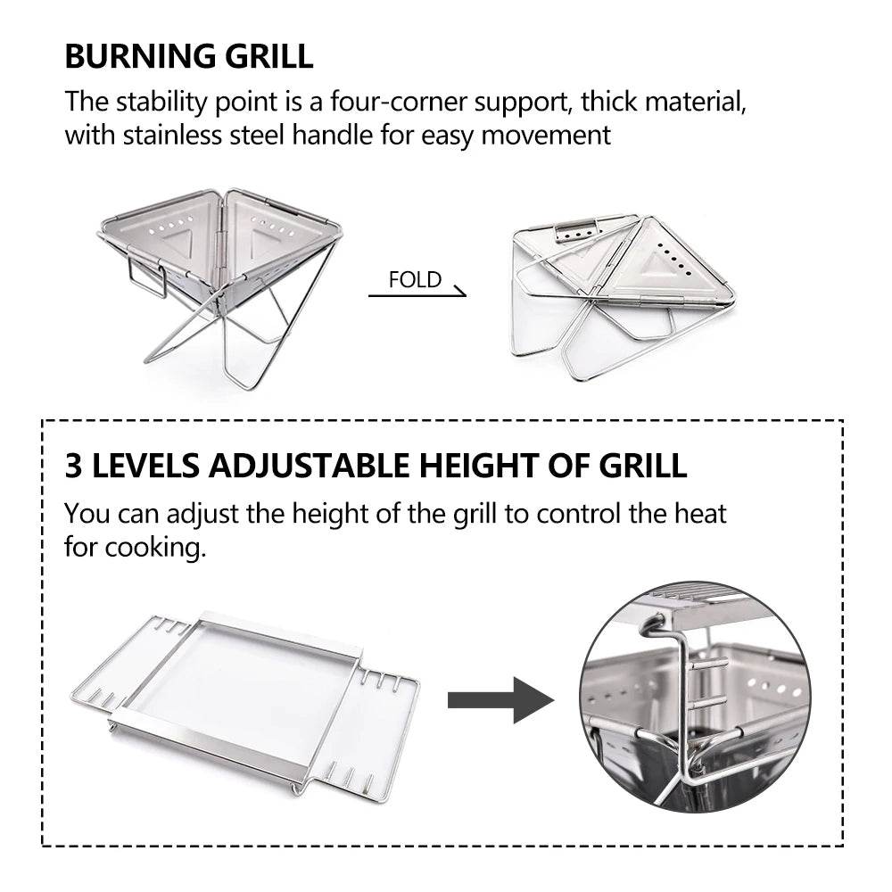 Widesea Compact Stainless Camping Wood Stove - Fish & Cheaps | Fishing & Outdoor Gear