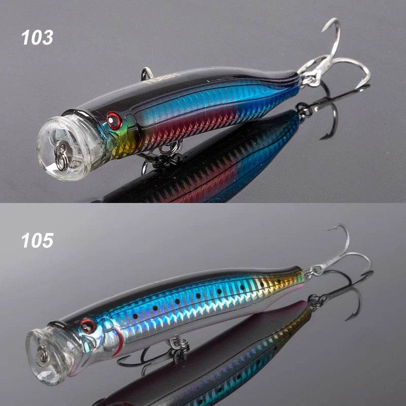 Noeby 2PCs Feed Popper Lures – Saltwater Topwater Jerkbait - Fish & Cheaps | Fishing & Outdoor Gear