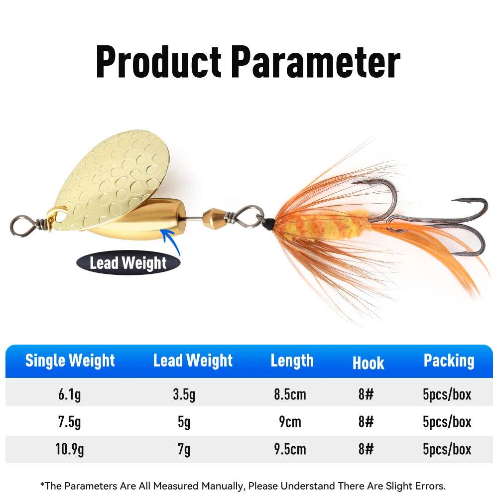 Kingdom Spinner Lure Set – 5 Piece Assortment - Fish & Cheaps | Fishing & Outdoor Gear