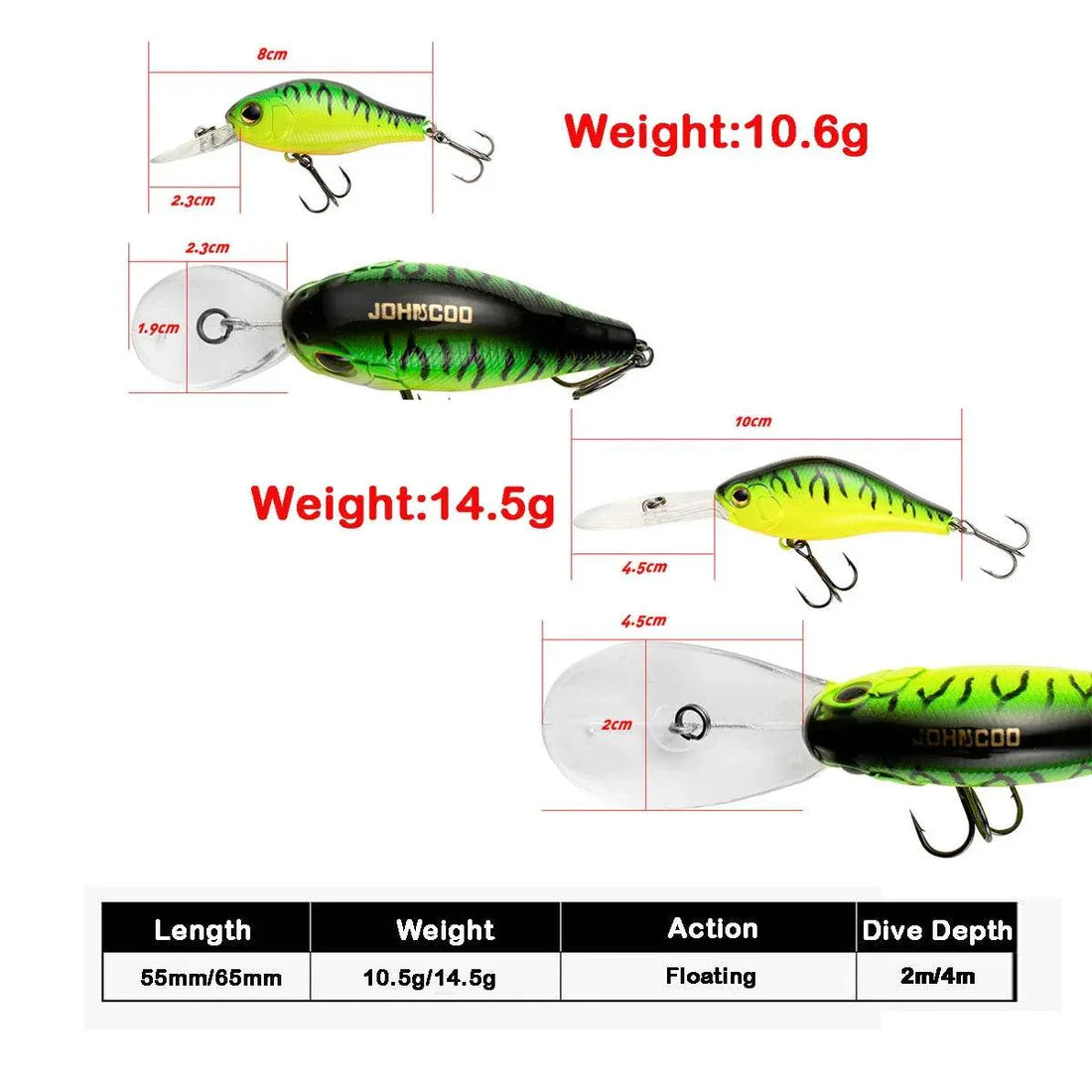 JOHNCOO Floating Crankbait Wobbler - Fish & Cheaps | Fishing & Outdoor Gear