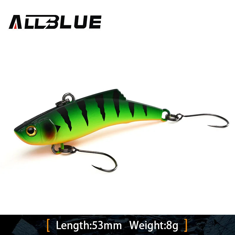 ALLBLUE Silent VIB Sinking Fishing Lure 8g 18g Hard Solid Wobbler Plastic Vibration Trout Bass Pike Artificial Winter Ice Bait