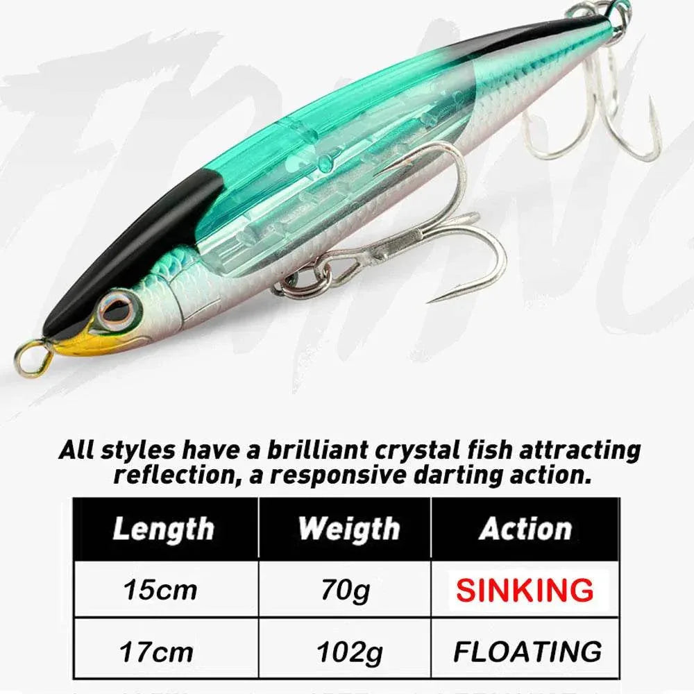 JOHNCOO Topwater Pencil Dog Walker Lure - Fish & Cheaps | Fishing & Outdoor Gear