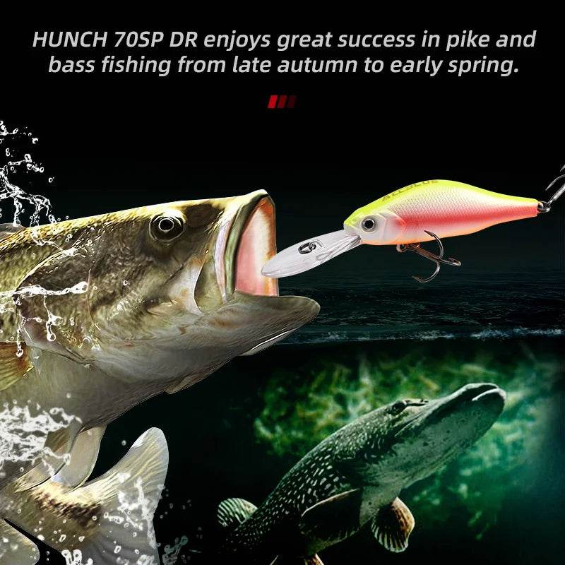 ALLBLUE HUNCH 70SP DR: Pro Suspended Minnow Lure - Fish & Cheaps | Fishing & Outdoor Gear
