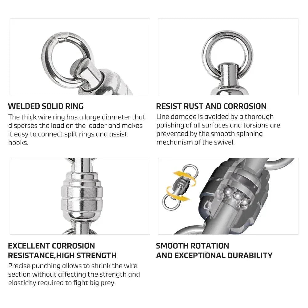 NOEBY Max Power BB Swivel – Welded Stainless Solid Ring - Fish & Cheaps | Fishing & Outdoor Gear