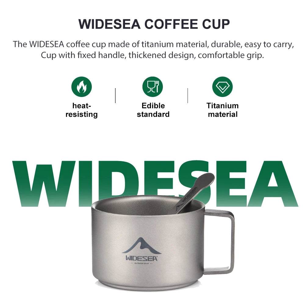 Widesea Titanium Camping Coffee Cup & Mixing Spoon - Fish & Cheaps | Fishing & Outdoor Gear