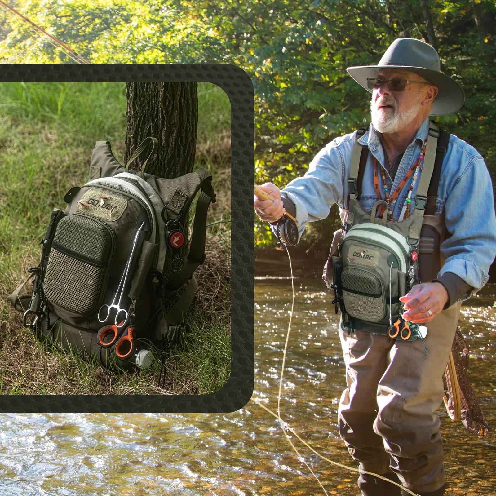 Goture Fly Fishing Chest Bag – Ultra Light Multi-Pocket Sling - Fish & Cheaps | Fishing & Outdoor Gear