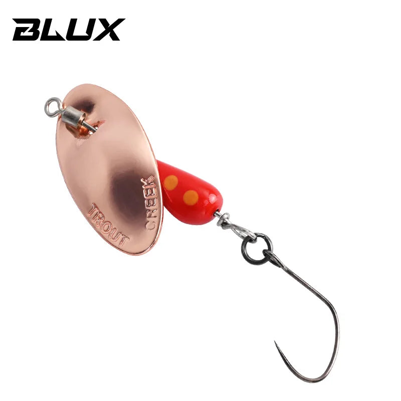 BLUX AR-S Rotating Spinner Metal Lure 2.1g/3.5g Single Hook Artificial Bait Copper Blade Spoon Stream Area Trout Fishing Lure